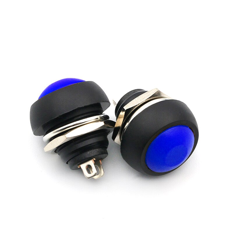 12Mm PBS-33B Waterdichte Momentary Aan Uit Drukknop Swithch Mini Ronde Schakelaar: Blauw
