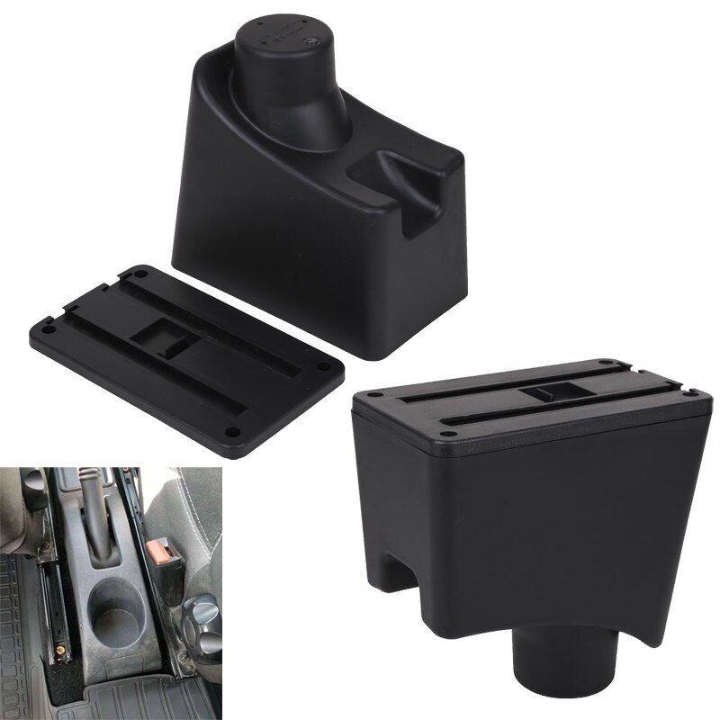 Dla Renault Dacia Sandero Logan 2013 - 2017 obrotowy podłokietnik ze schowkiem centralne pudełko do przechowywania na deskę rozdzielczą popielniczka USB ładowanie z Automobi: Black base only