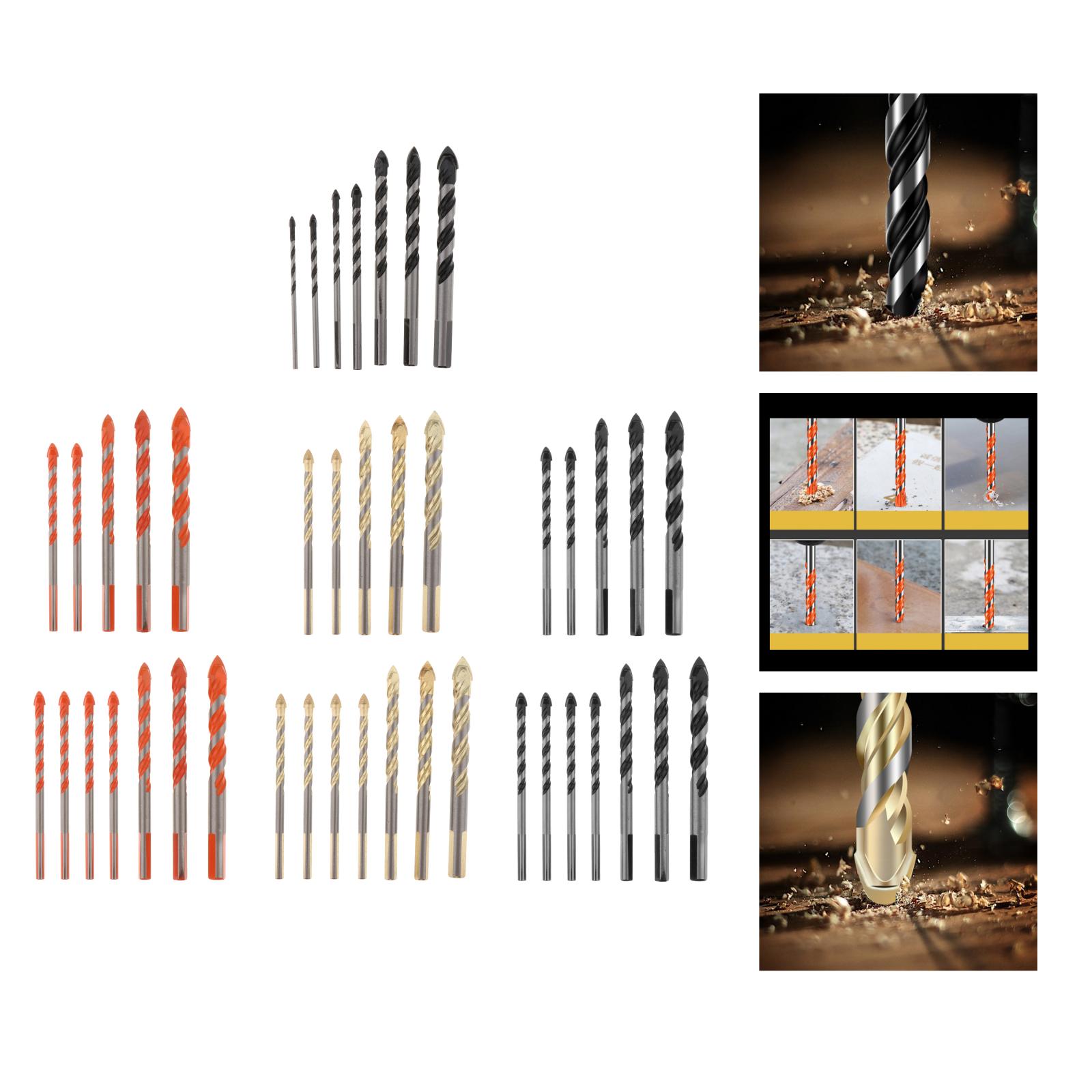 HSS Straight Triangle Drill Bit Set for Concrete Glass Ceramic Tiles