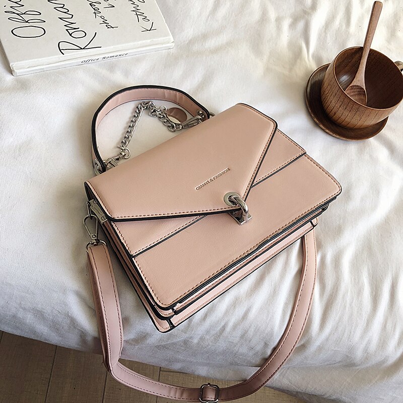 Bags For Women Luxury Handbag Casual Chain Wild Lady Shoulder Cross Body Bag Black Small Square Messenger female: Pink crossbody bag