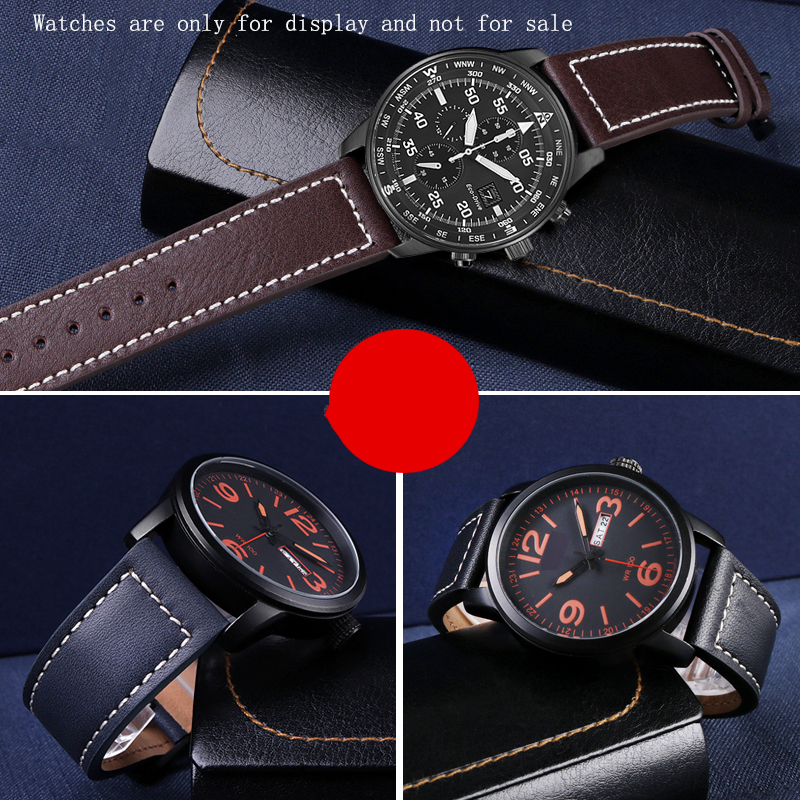 Bracelet de montre en cuir véritable souple et confortable pour Citizen Eco-Drive CA0695-17E série Ca4210 Aw1360, accessoires de bracelet de montre pour hommes 22mm