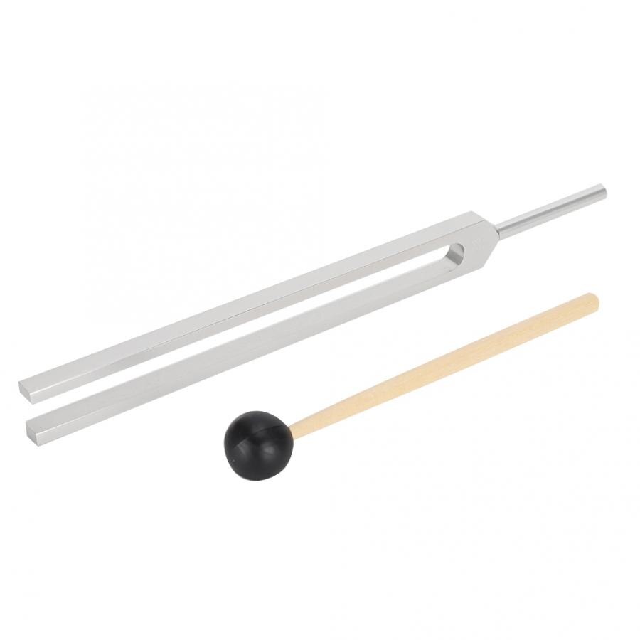 128HZ Aluminum Alloy Tuning Fork Wood Hammer Sound Healing Therapy Tool Set
