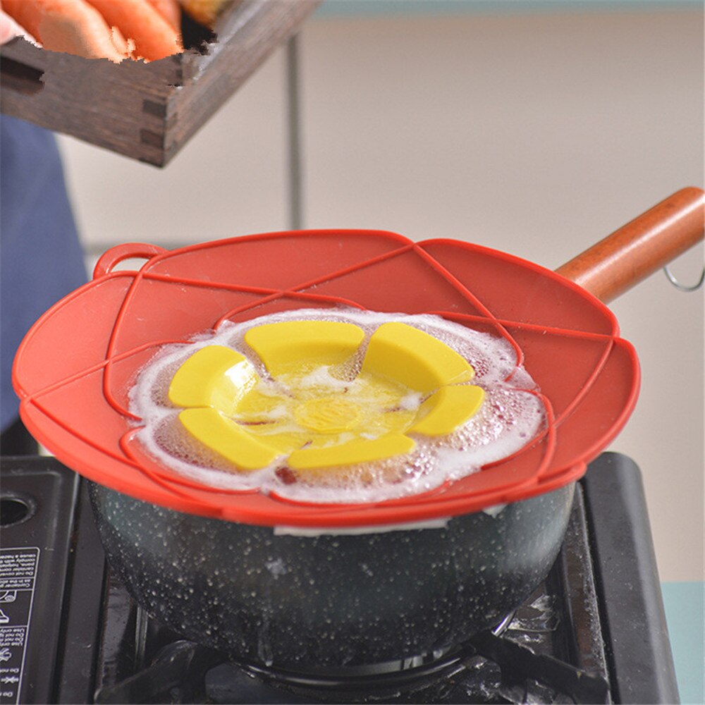 Koekenpan Deksel 26Cm Siliconen Pan Deksels Met Pannen Splash Voorkomen Kokend Stof Pan Deksel Bloem Wok Pan deksel Siliconen Pan Cover
