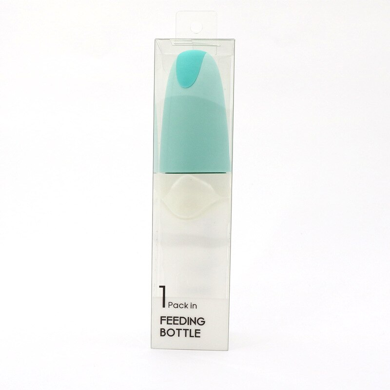 Biberones de alimentación con ventosa para bebé, botellas de alimentación de silicona para niños pequeños, de entrenamiento, cuchara, 90ML: Green With Box