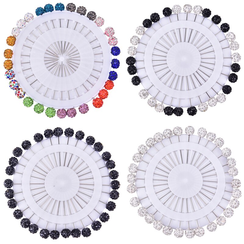 30 sztuk muzułmańnarty hidżab przypinki robić chusty kryształ piłka broszka Szpilka moda klips na szalik ślubne Szpilka dla kobiet kryształowa kula broszka