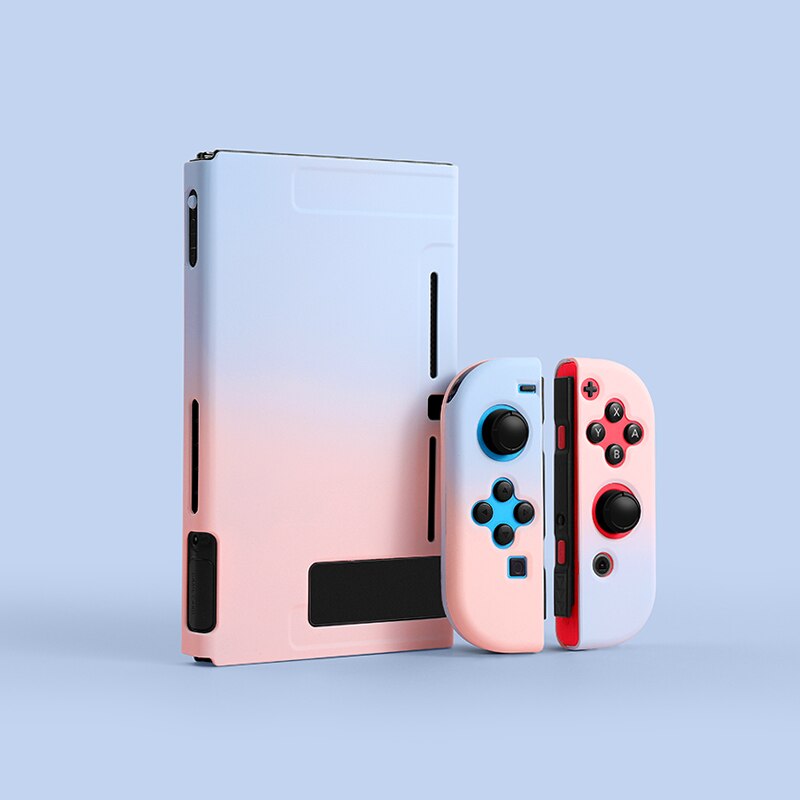 INS Cute Macaron Blue Pink Gradient Shell Storage Protective Carrying Case For Nintendo Switch Case: Blue Pink