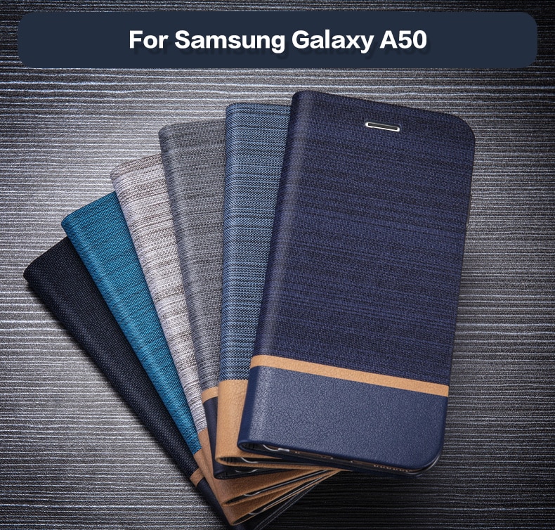 PU Leather Wallet Case For Samsung Galaxy A50 Business Phone Case For Samsung Galaxy A2e Flip Book Case Soft Silicone Back Cover