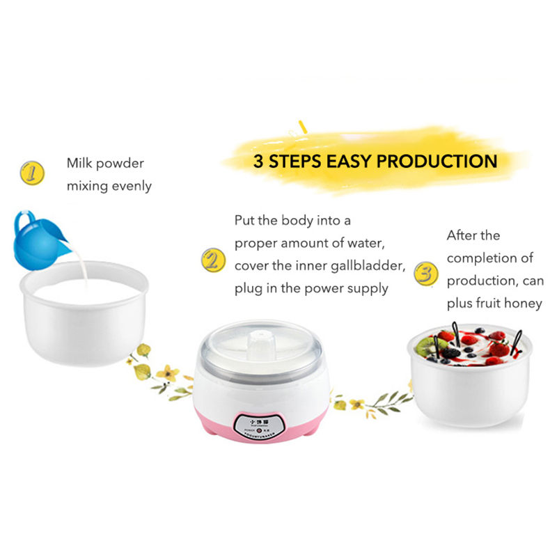 Mini yogurtera Royalstar, máquina para hacer nato, olla interior de acero inoxidable, electrodomésticos de cocina, máquina de termostato inteligente