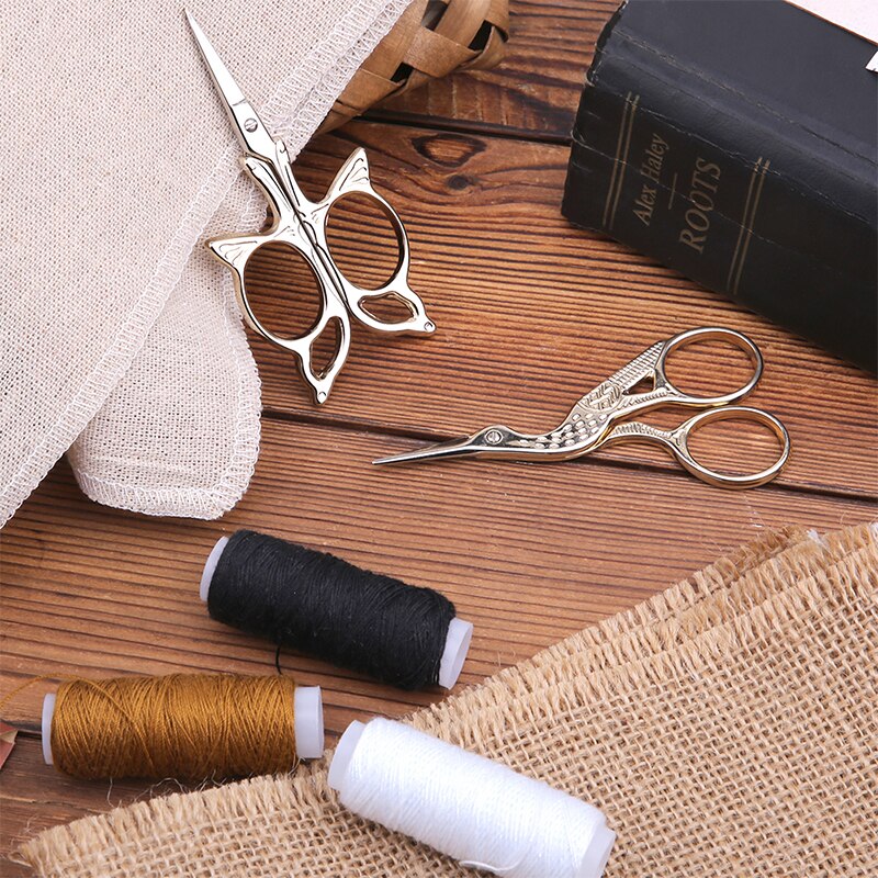 Shwakk tesoura de bordar aço inoxidável afiada cegonha tesoura para costura artesanato arte trabalho rosqueamento needlework ferramentas diy