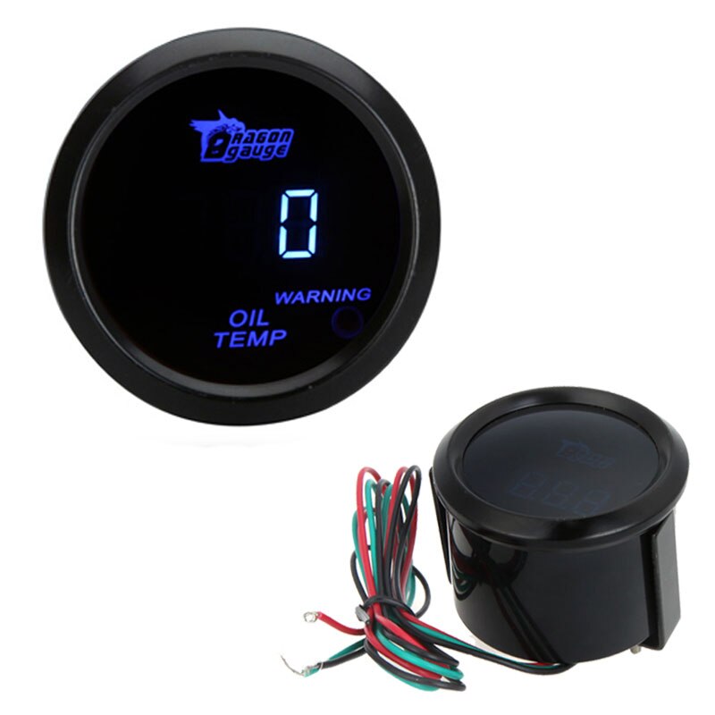 Digital Oil Temp Temperature Meter Gauge with Sensor for Car 52mm 2in LCD 40~150 Celsius Degree Black White Optional