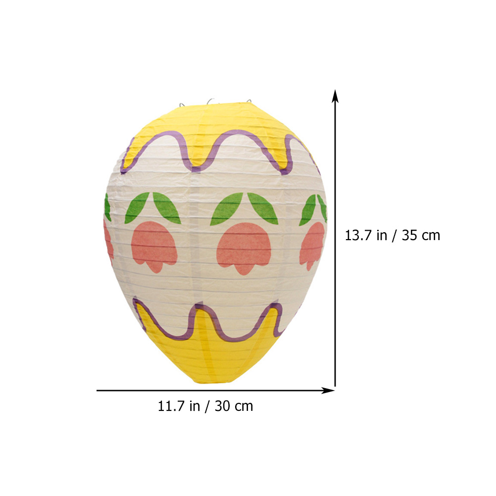 2Pcs Easter Egg-shaped Lantern Easter Party Lanterns DIY Paper Lantern