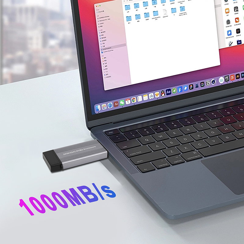 NVME Case SSD M2 Adapter NVME Zewnętrzna obudowa NVME M/M+B Klucz do USB 3.1 TYPE-A + TYPE C 10 Gb/s Obsługuje 2230 2242 M.2 SSD Box