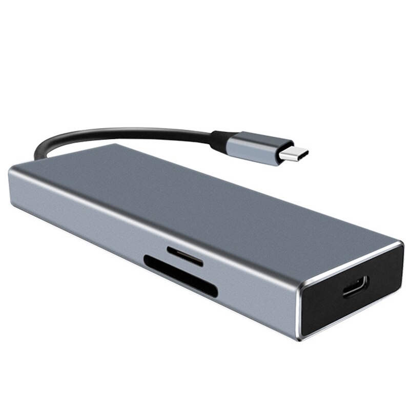 Metallo Docking Station USB di Tipo C con 4K HDMI USB 3.0 SD/TF Slot Per Schede di Supporto PD di Carica per Lo Yoga ASUS HP Dell