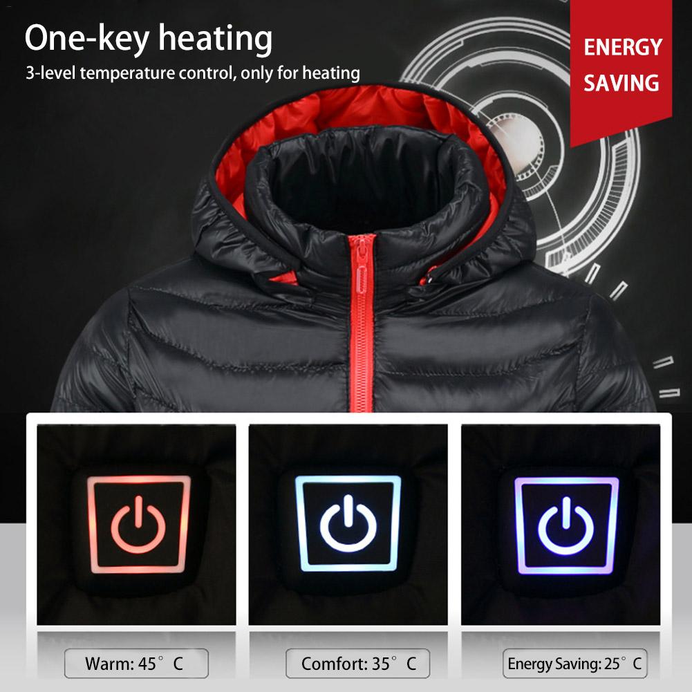 Chaqueta térmica eléctrica de grafeno para exteriores, abrigo de invierno de fibra de carbono con calefacción USB de temperatura constante