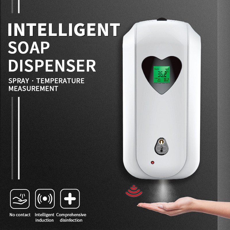 Automatic Temperature Measurement Touch-Free Hand Disinfection Soap Solution All-in-One Machine Induction Thermometer Soap Solut