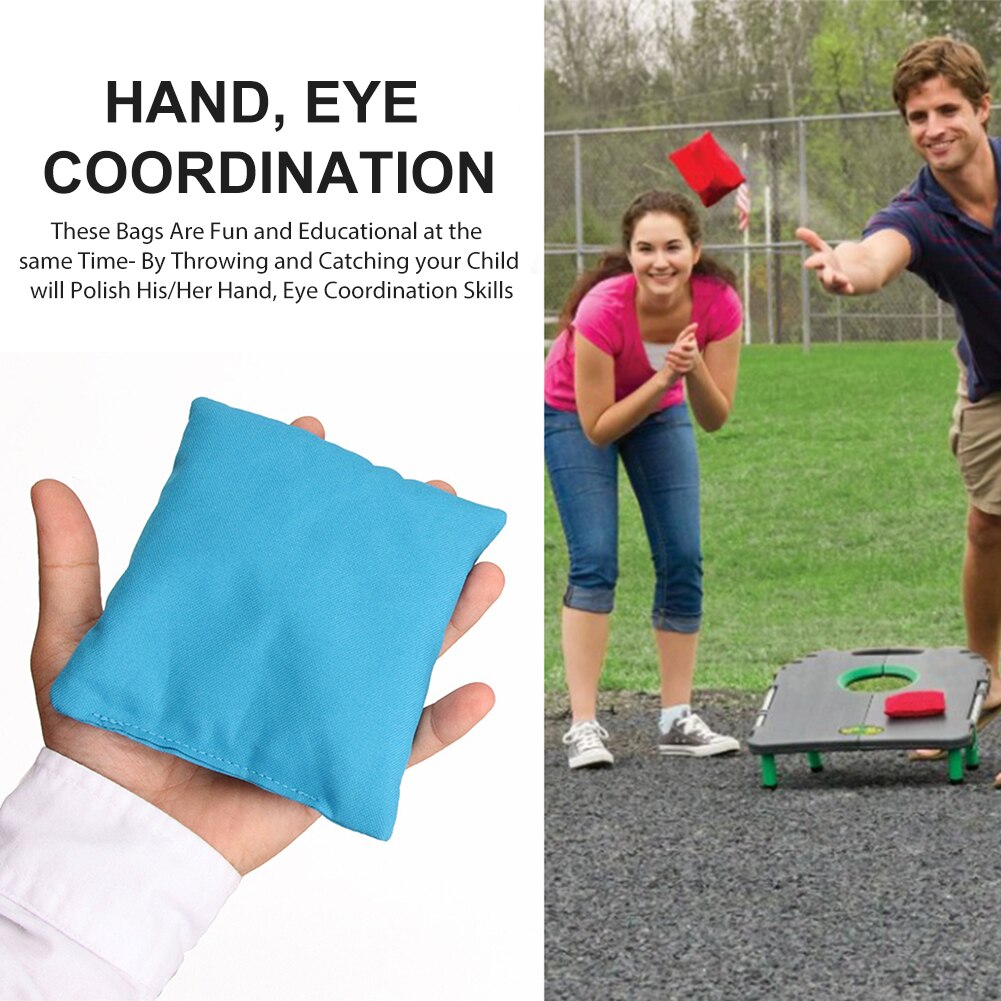 8 Stuks 10X10Cm Cornhole Zitzakken Set Corn Gevuld Cornhole Doek Zakken Training Apparatuur Voor Buiten Maïs gat Gooien Spel