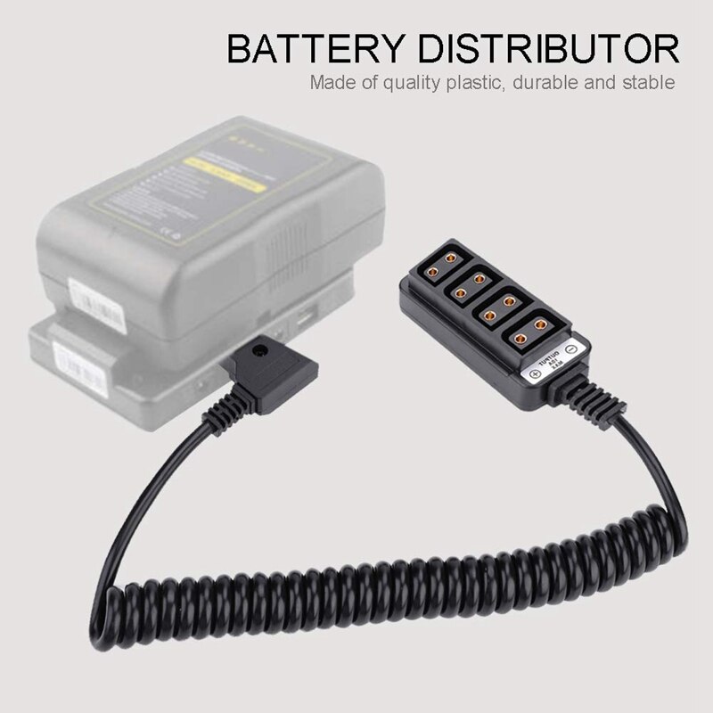 Male D-Tap B Type Splitter Power Tap to 4-Port Female P-Tap Hub Adapter Battery Photography Power