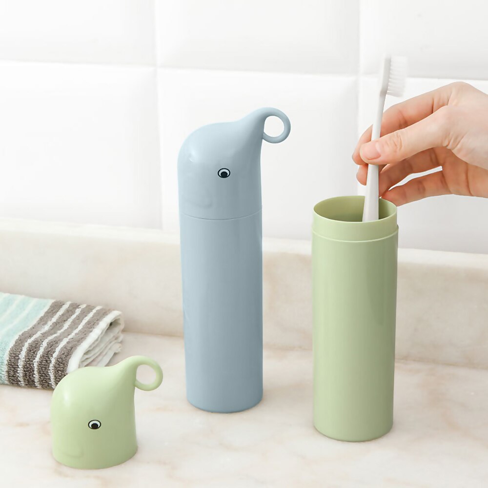 Mærke tandbørste sød opbevaringsboks elefant rejse tandpasta organizer holder