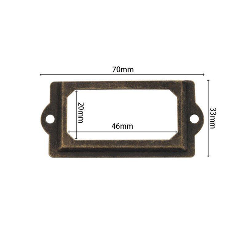 10 st antik etikett ram visitkort ram låda dekoration ram box ram metall ram handtag 70 * 33mm: Grön brons