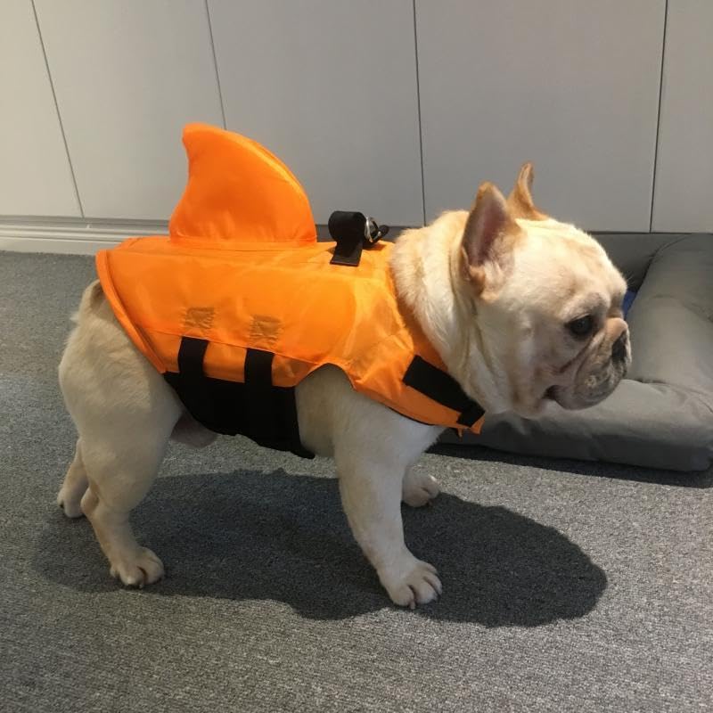 Dog Life Jacket Shark Fin Puppy Life Jacket Adjustable Dog Swimming Safety Jacket with Handle Dog Surfing Vest