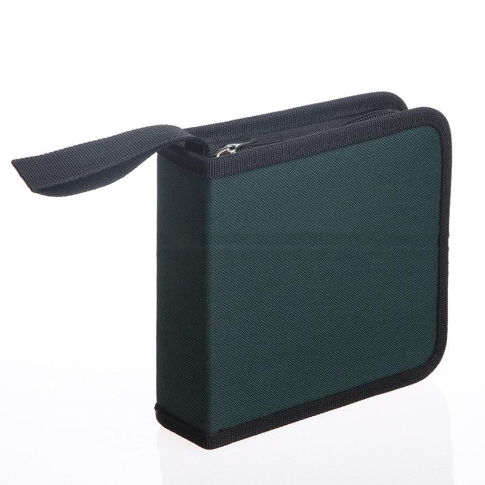 40 stk diske cd taske pakke dvd oxford håndtasker stor kapacitet opbevaring taske pakke med lynlås lukning kort filholder rack organizer: Grøn