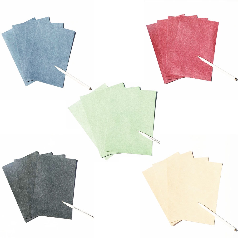 XRHYY 4 Sheets 20.9x14.4CM Vintage Stationary Paper Kraft Writing Stationery Retro Paper Writing Blank Kraft Letter Paper