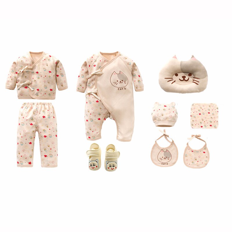 conjunto de ropa para recién nacidos y gatos, ropa suave con estampado de dibujos animados de algodón para bebé y niña, conjunto de ropa para bebé,: Design A