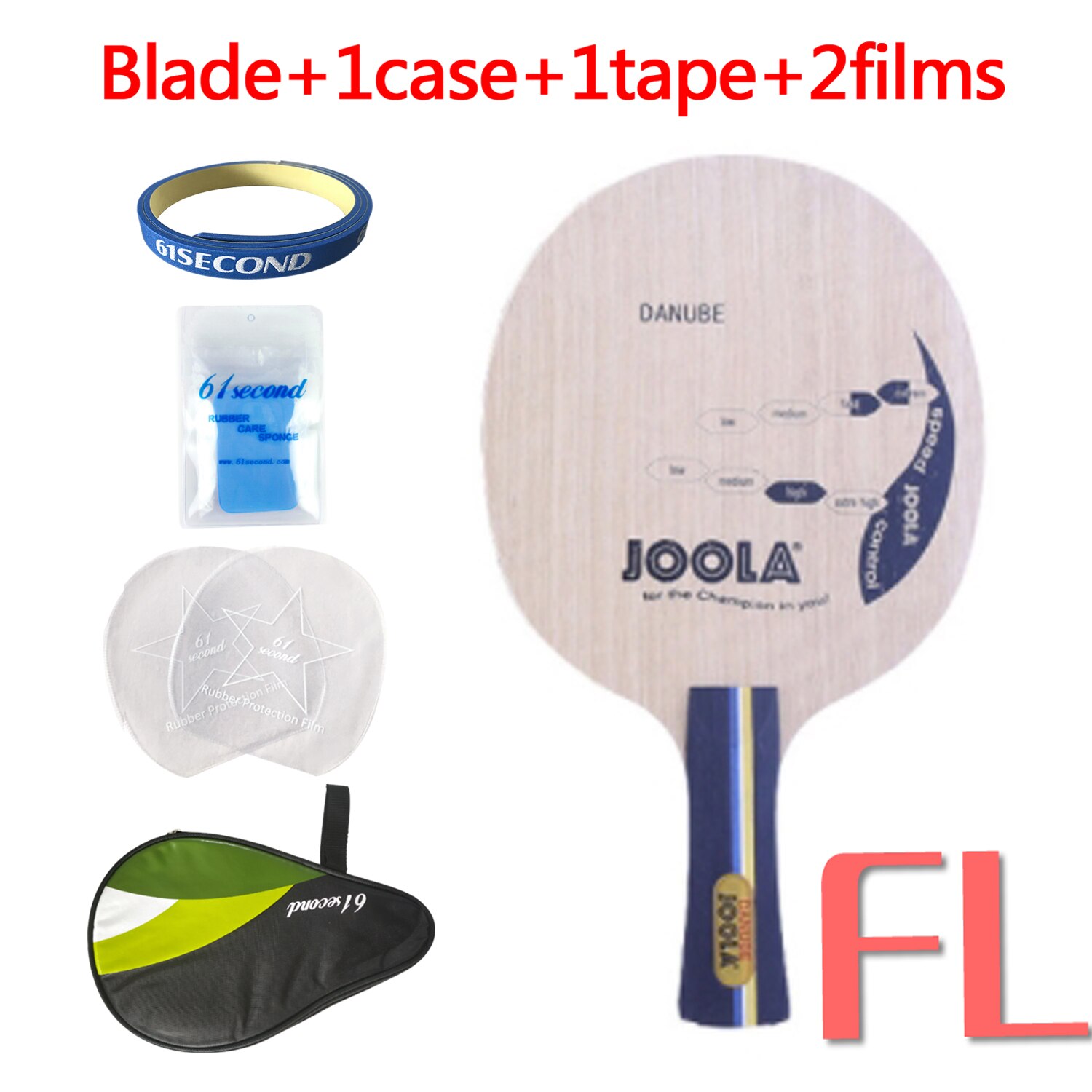Joola donau  (5- lags træ, loop-stil) bordtennis-bladracket ping pong bat padle: Fl med hm sag