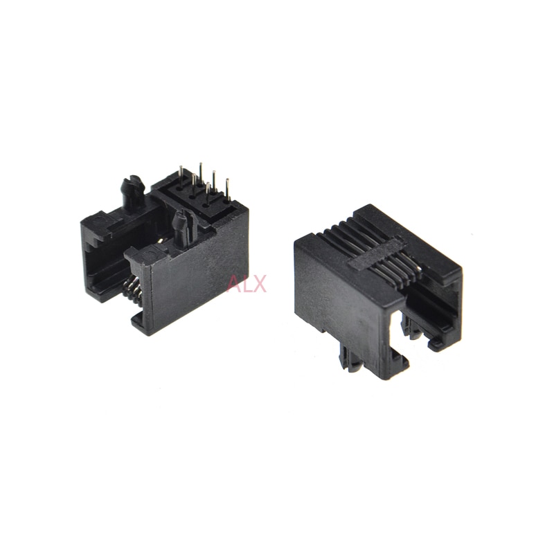 10PCS RJ11 telephone FEMALE SOCKET RIGHT ANGLE 95001 6P6C female jack pcb connector