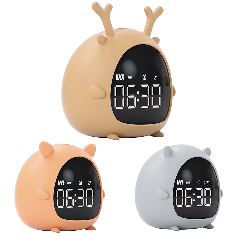Cartoon Mini USB Rechargeable Electronic Digital Display Alarm Clock for Kids HD digital display screen Clocks