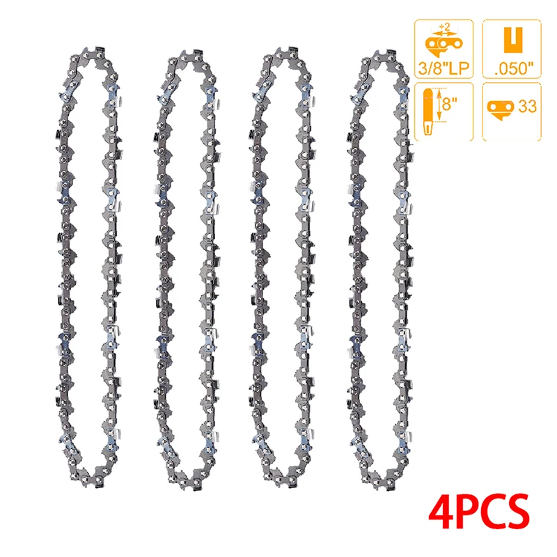 8 Inch 33 Drive Link Chainsaw Chain 3/8" LP 16 Cutter .050" Gauge Pole Saw for Pruning and Felling of Fruit Trees Saw Parts: WHITE