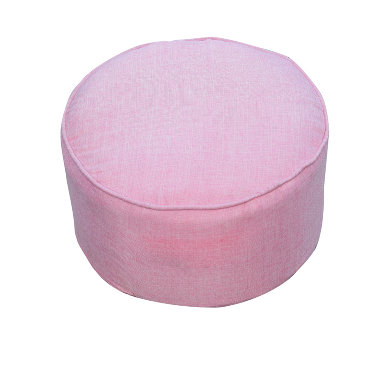 Solid Linen Pouffe Footstool Detachable Pull-Tab Shoe Changing Bean Bag Sofa Stool Round Ottoman Modern Living Room Home Decor