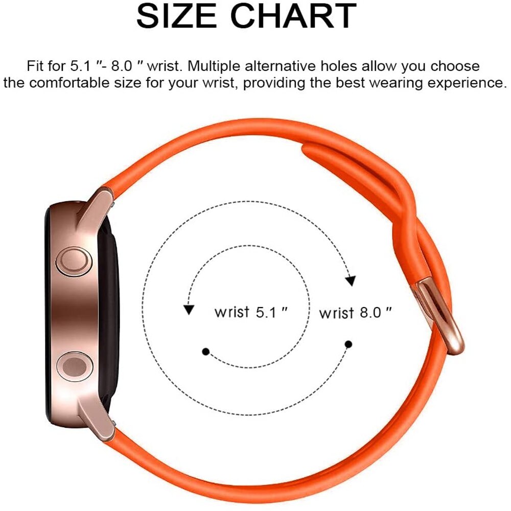 Urremme 20mm til samsung galaxy watch active 2 silikone sport armbånd urremme til samsung active 2 urremme 1:1