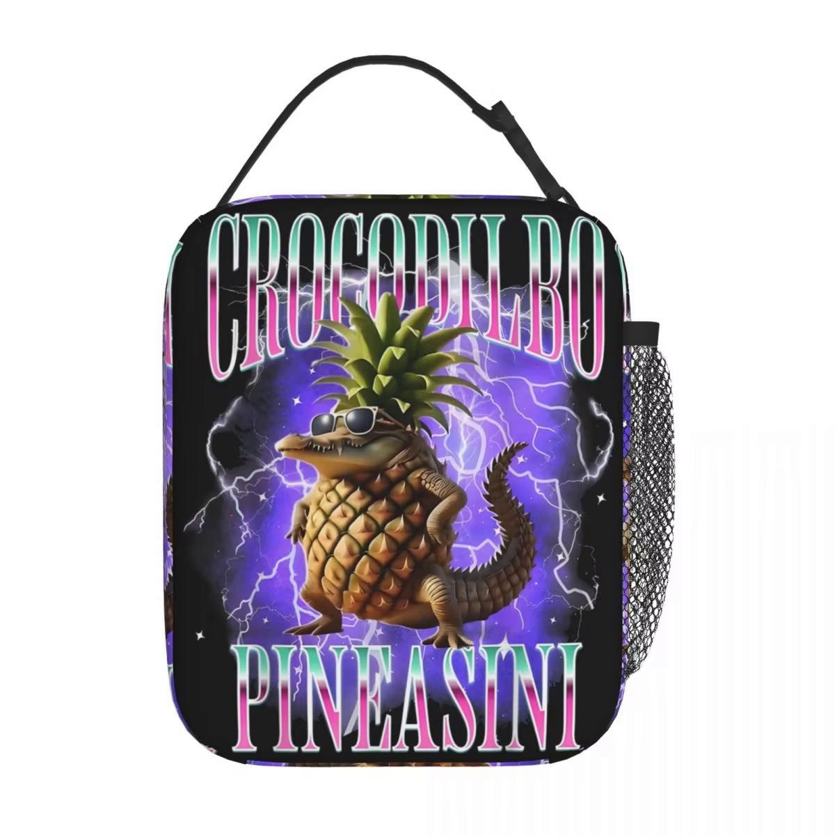 Brr Brr Patapim Meme Izolowana termicznie torba na drugie śniadanie Włoskie memy Brainrot Przenośne torby na pojemniki na żywność Cooler Termiczne pudełka na drugie śniadanie: Khaki