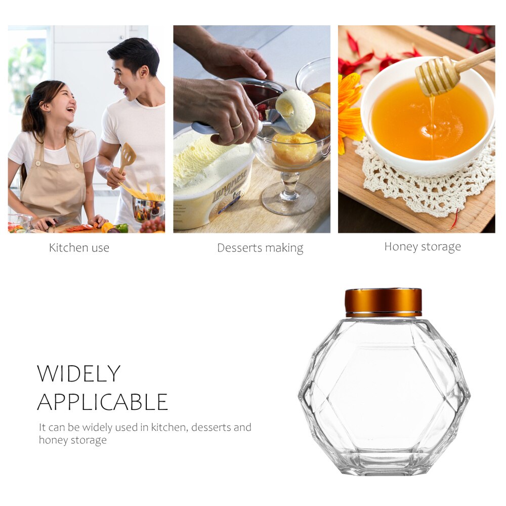 4 pièces D'étanchéité Miel Bocal En Verre Pot de Miel Miel Pot Clair Transparent Pot de Miel