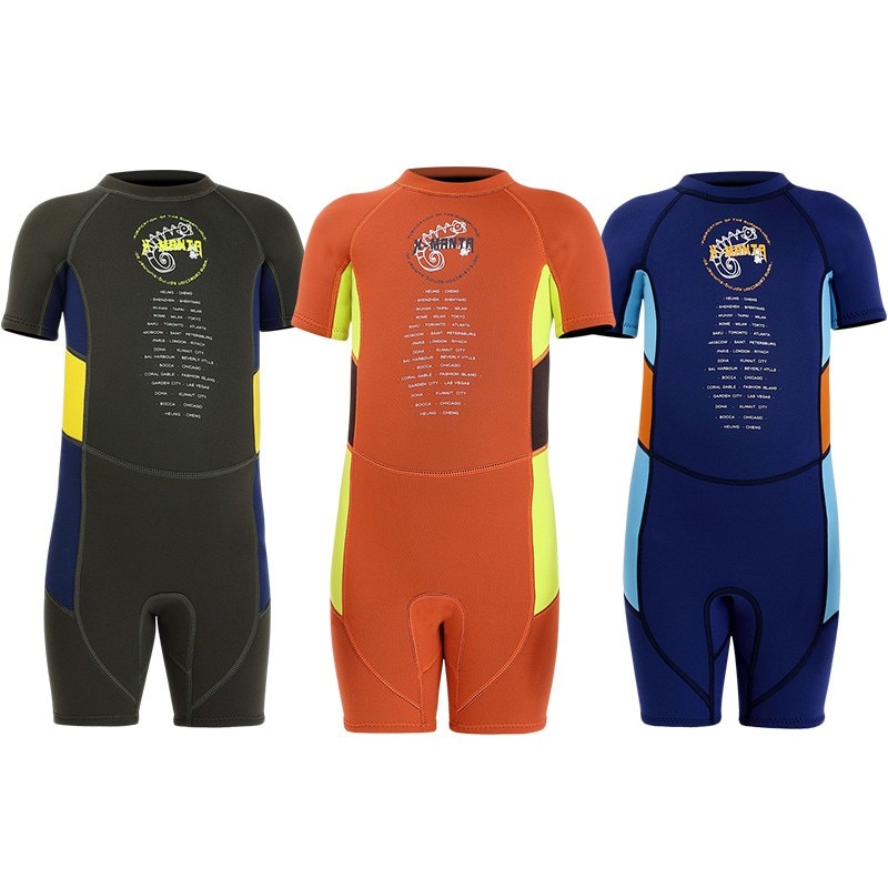 Stijl 2.5Mm Neopreen Kids Swimwears Duikpakken Shorts Mouwen Jongens Surfen Rash Guards Snorkel Kids Wetsuits