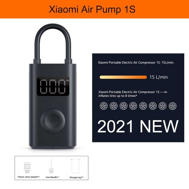 Xiaomi mijia bærbar elektrisk luft 1s kompressor led type-c inflator multiverktøy luftpumpe for sykkel bil ball smart hjem: Xiaomi luftpumpe 1s