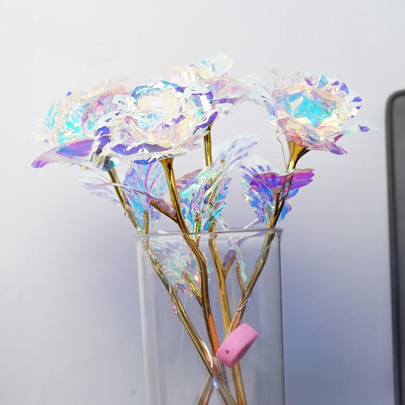 Decoración creativa para el hogar, caja de de San Valentín, Rosa desnuda, papel de aluminio dorado, manualidades, de aluminio de cristal para el día de la madre