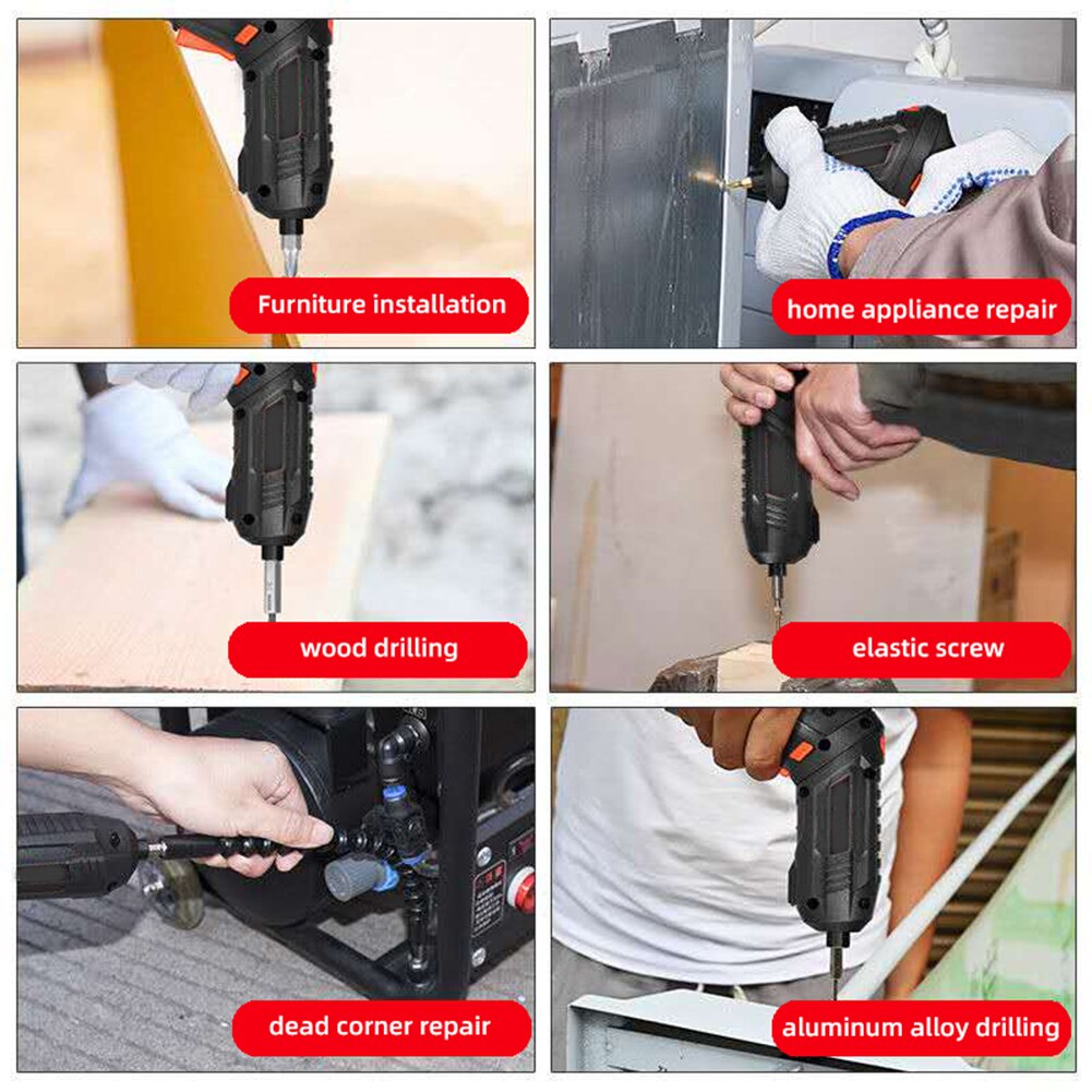 Elektrische Schroevendraaier Met Licht 3.6V Draagbare Accuschroevendraaier Oplaadbare Power Tools Met Bits