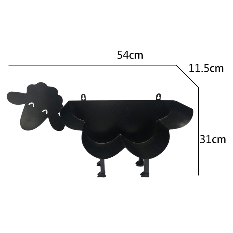 JFBL Cute Sheep Toilet Paper Roll Holder Black Toilet Roll Holder Free Standing Or Wall Mounted Tissue Paper Stand