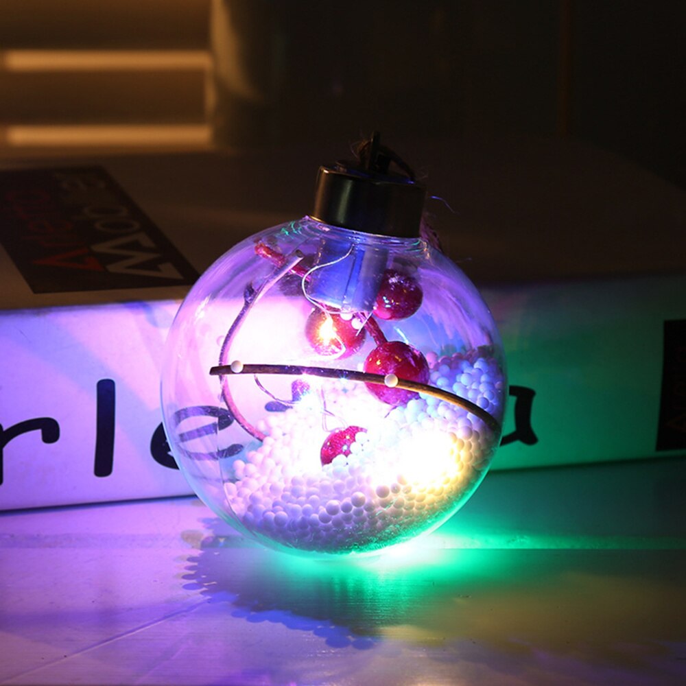 LED Hanging Christmas Decorative Transparent Christmas Tree Pendant Hanging Light Decor Lamp Snowflake Orname