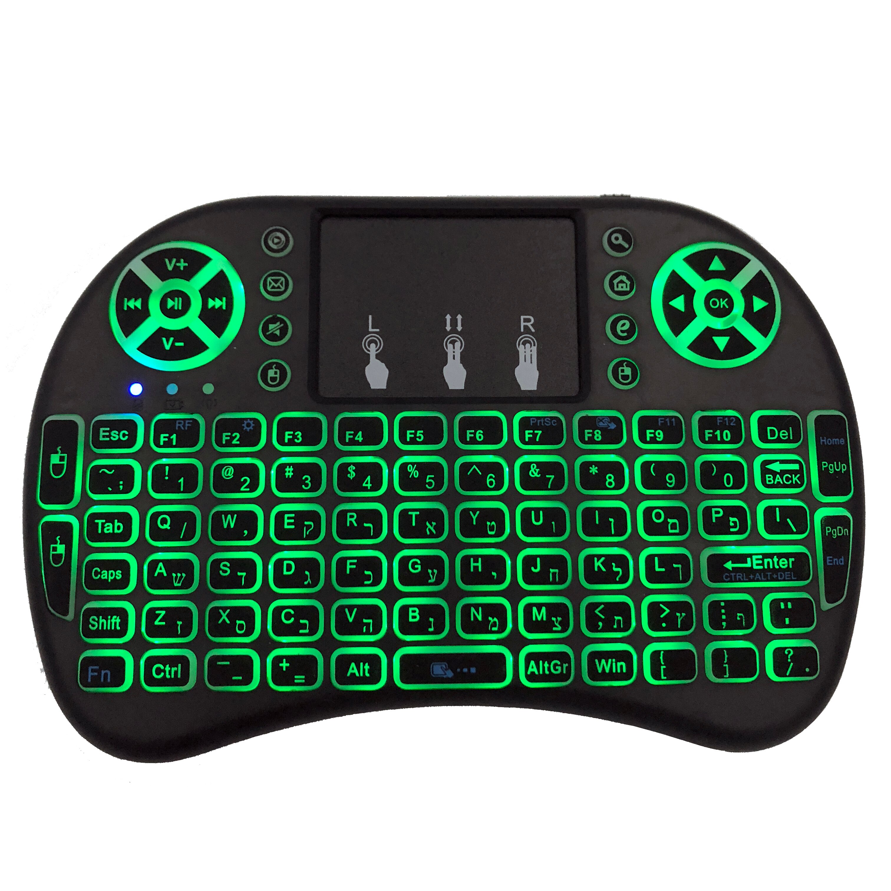 Hebrew Mini i8 Wireless Keyboard 2.4GHz Hebrew english Air Mouse Remote Control Touchpad For Android TV Box Notebook Tablet Pc