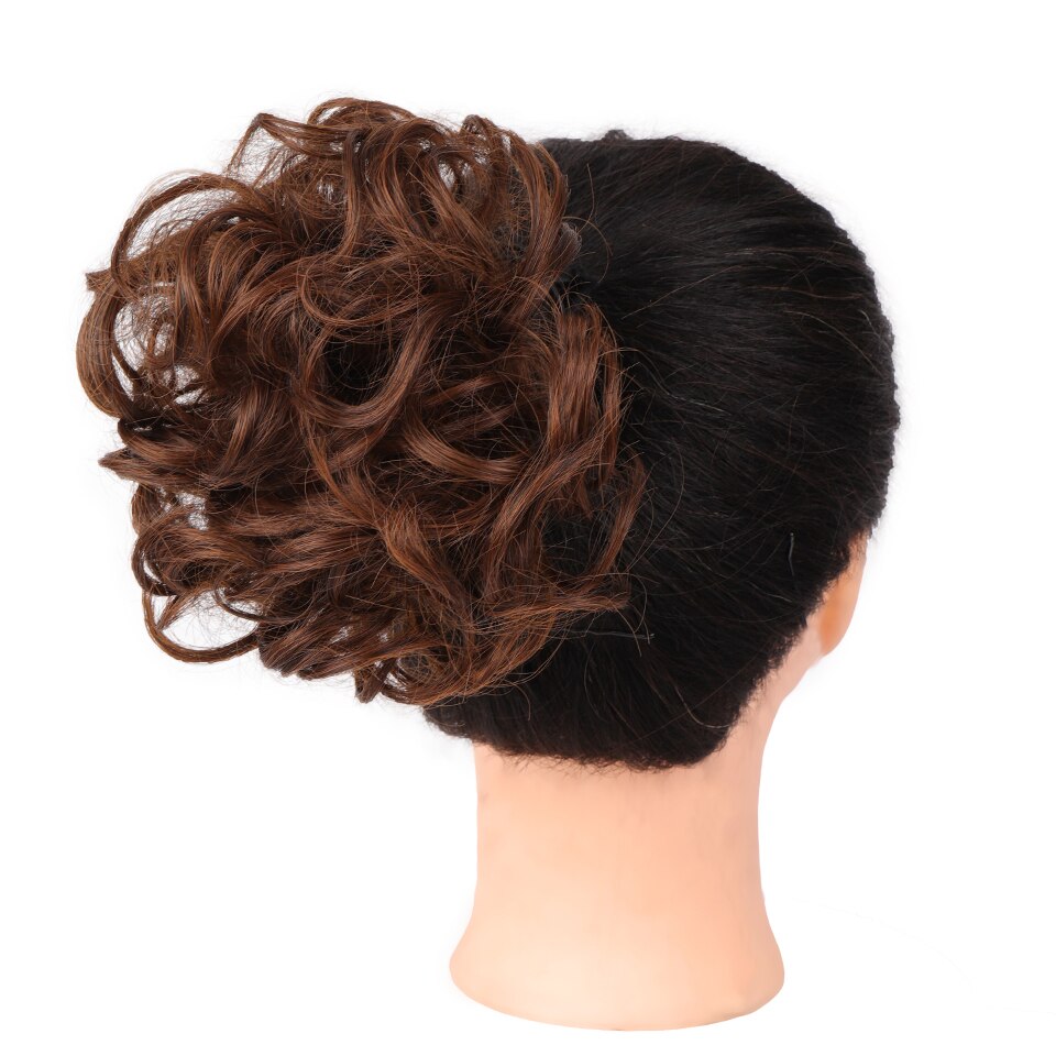 Fibra de alta temperatura de alta temperatura do cabelo do coque do cabelo da faixa de borracha do encaracolado do chignon do cordão sintético de shangke