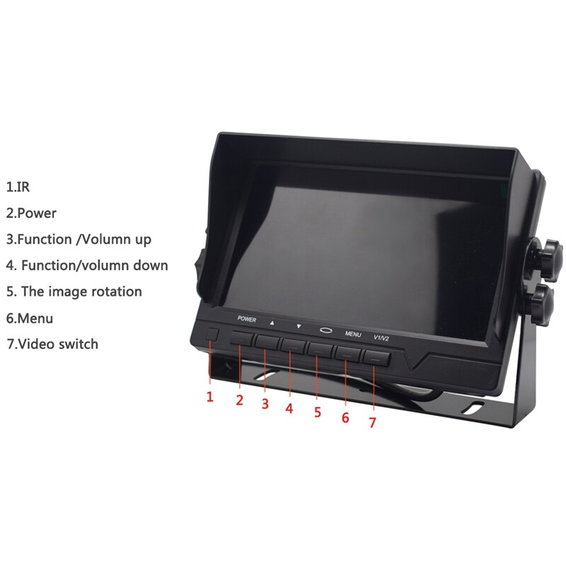 7 Inch TFT LCD Wired Car Monitor HD Display AV1 VGA Rearview Parking System Monitors
