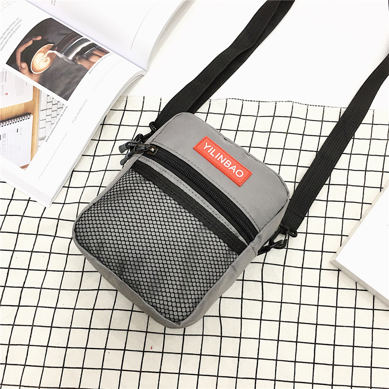 101818 new hot moda adolescente nylon dança legal bolsa de ombro único pequeno saco de retalhos: gray