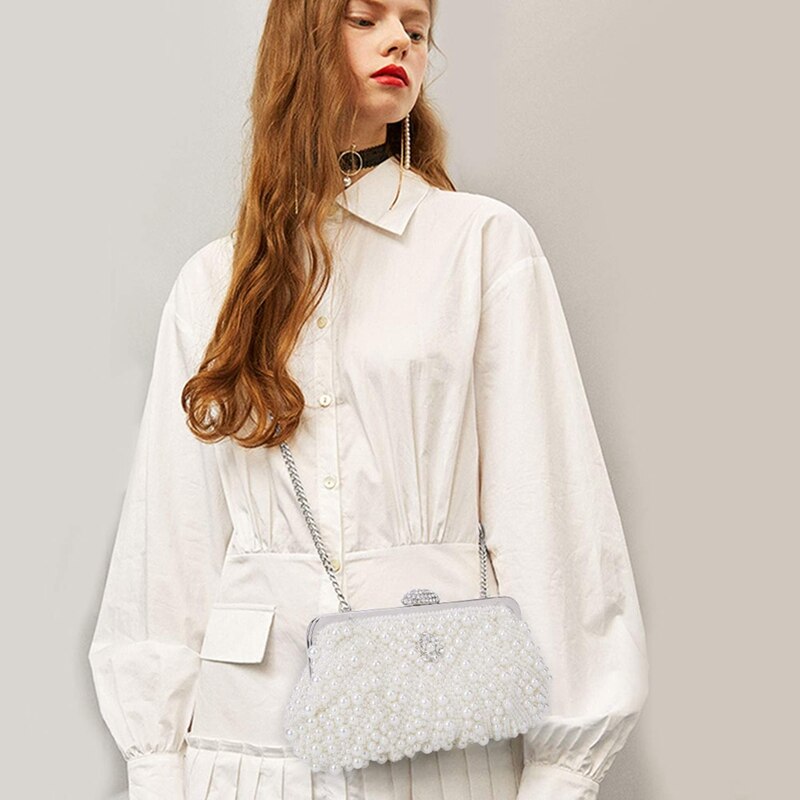 LONI Damen Clutch Aus Kunst-Wildleder - Elegante Abendtasche Mit Schleife Für Hochzeiten