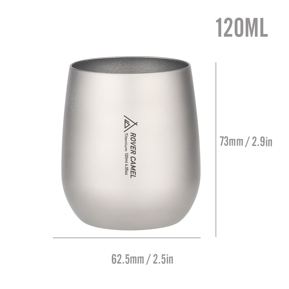Lixada 200/120Ml Titanium Cup Double Wall Titanium Bier Kopje Water Cup Thee Mok Voor Outdoor Camping Wandelen backpacken Reizen: Type B 120ml