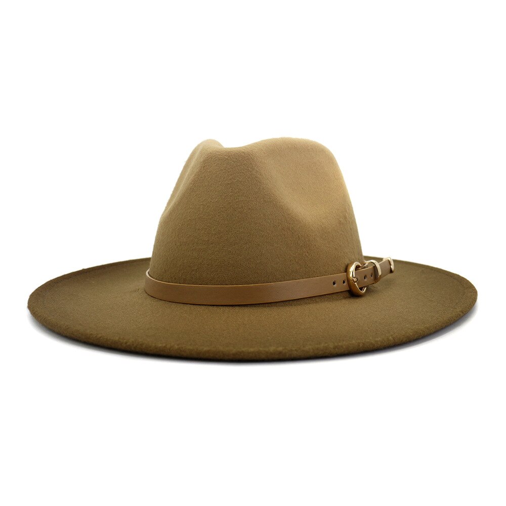 Vinter efterår kvinder mænd uld trilby filt fedora hat retro bred brede gentleman gradient farve jazz hætter: 2