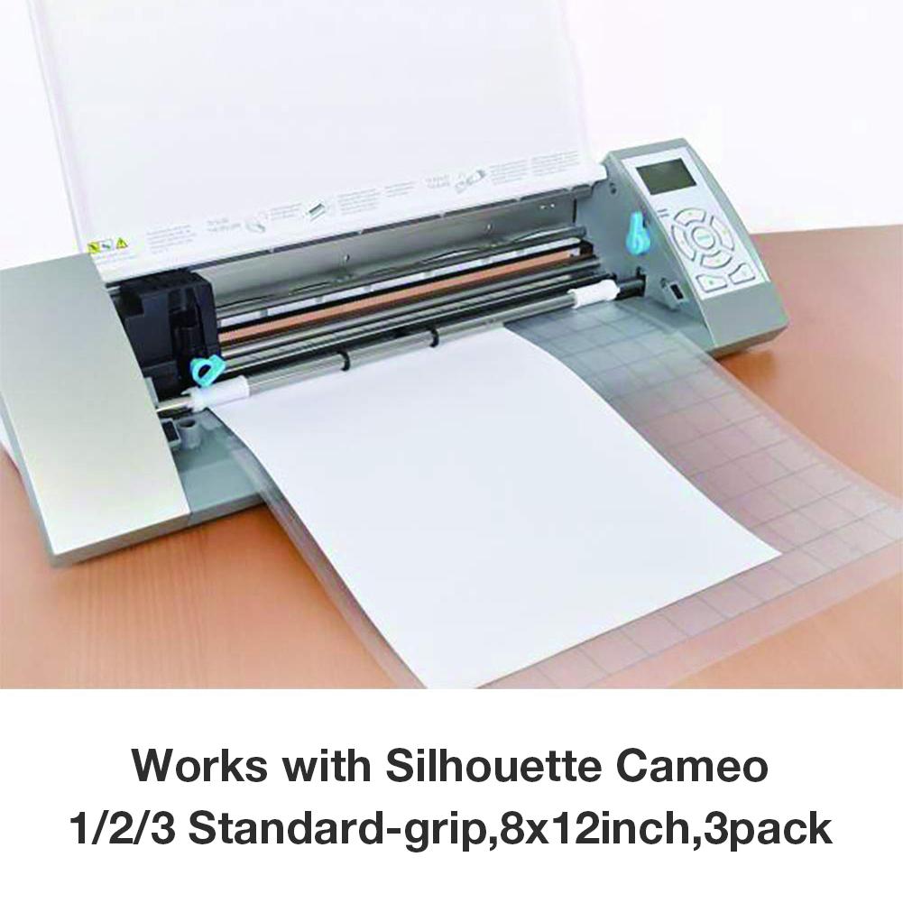 3Pcs Replacement Cutting Mat Transparent Adhesive Mat with Measuring Grid 8 by 12 Inch for Silhouette Cameo Plotter Machine