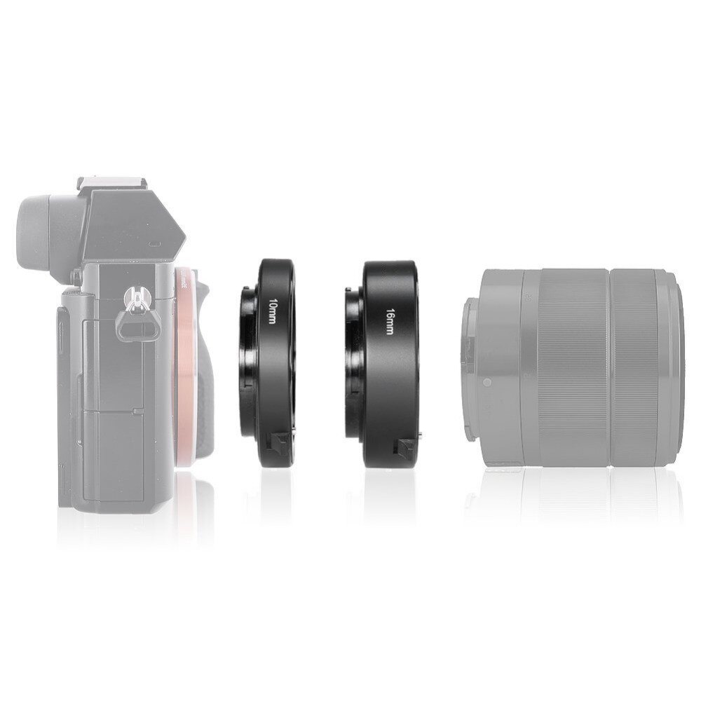 Anillo de Tubo de extensión Macro de enfoque automático, 10mm, 16mm, para Sony e-mount A6300, A6500, A6000, A7, A7II, A7III, A7SII, NEX-7, NEX5R, NEX-6